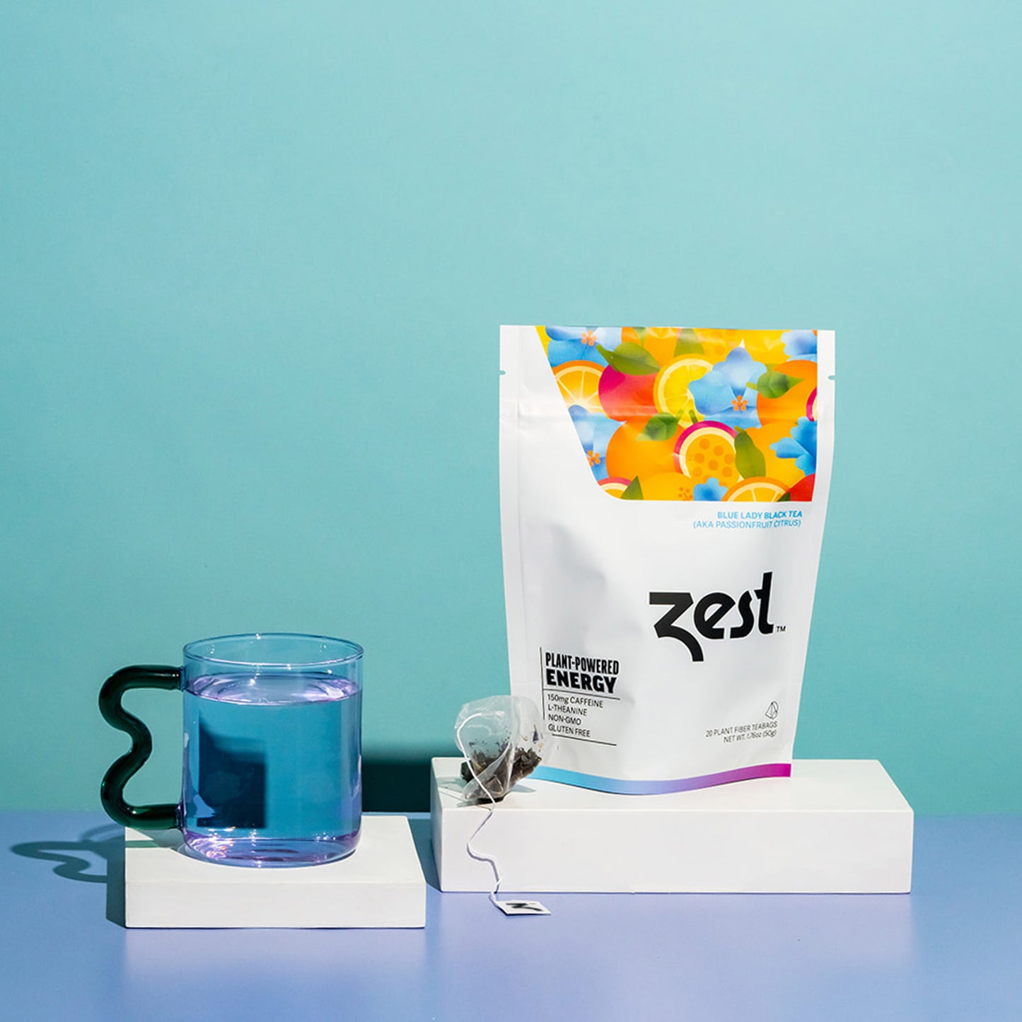 Zest Blue Lady Plant-Powered Energy - High Caffeine Tea Bags