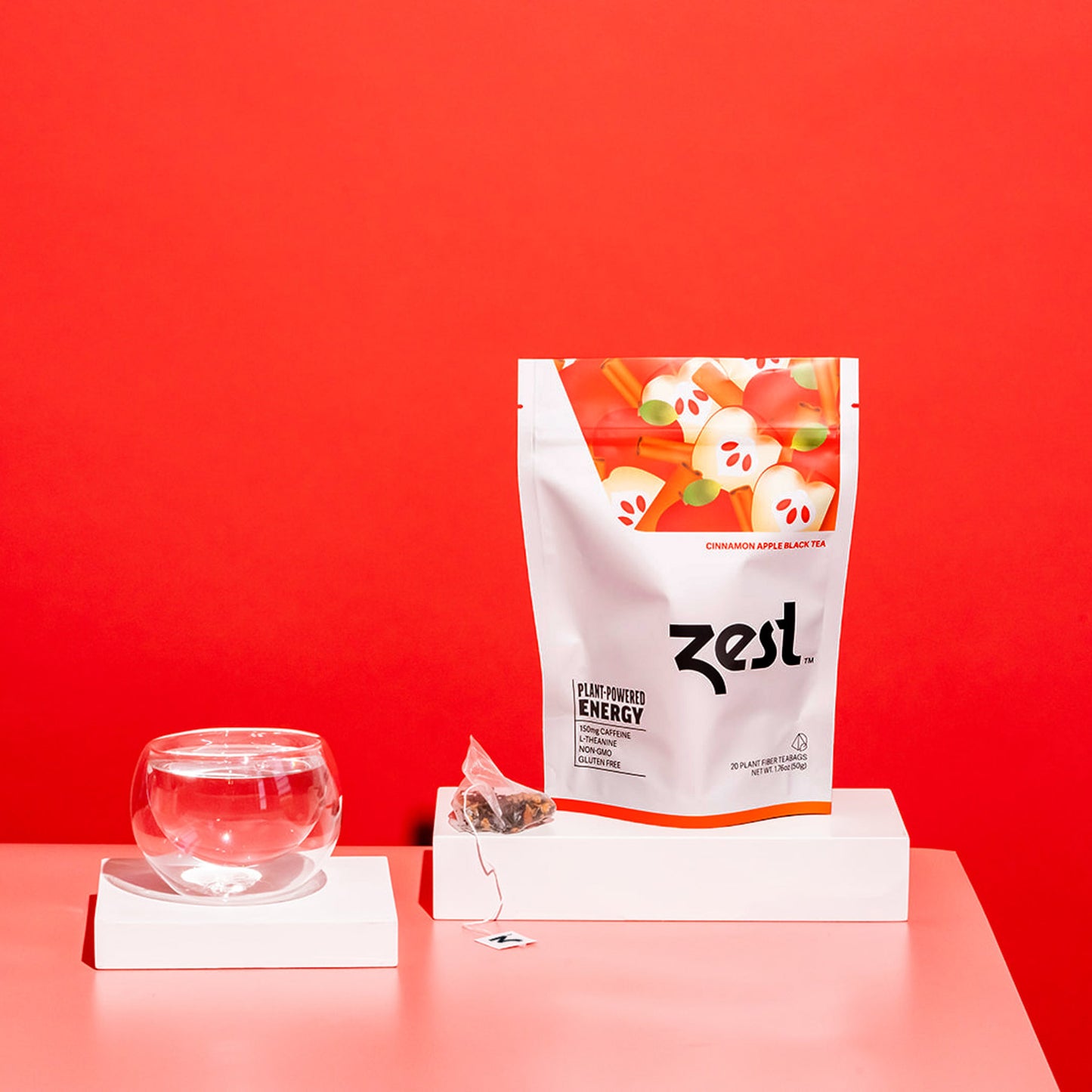 Zest Cinnamon Apple Plant-Powered Energy - High Caffeine Tea Bags