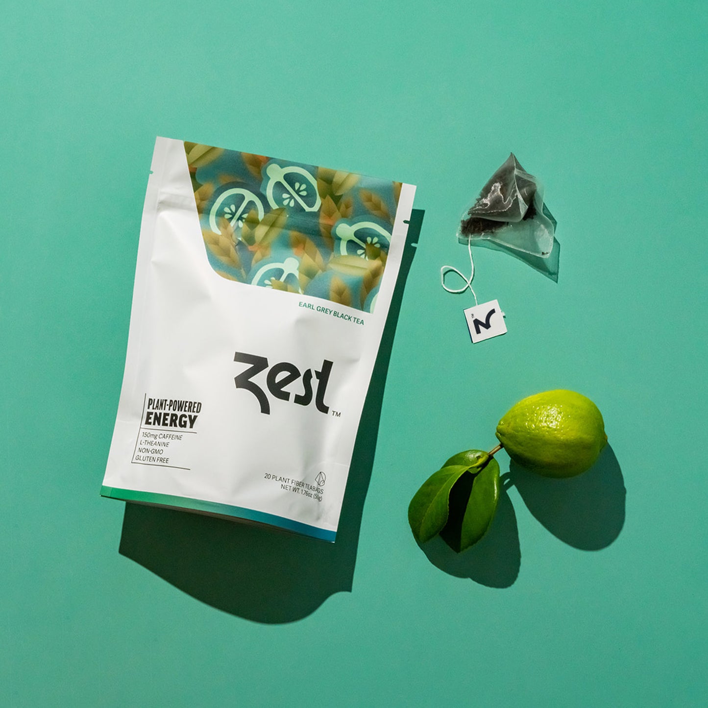 Zest Earl Grey Plant-Powered Energy - High Caffeine Tea Bags