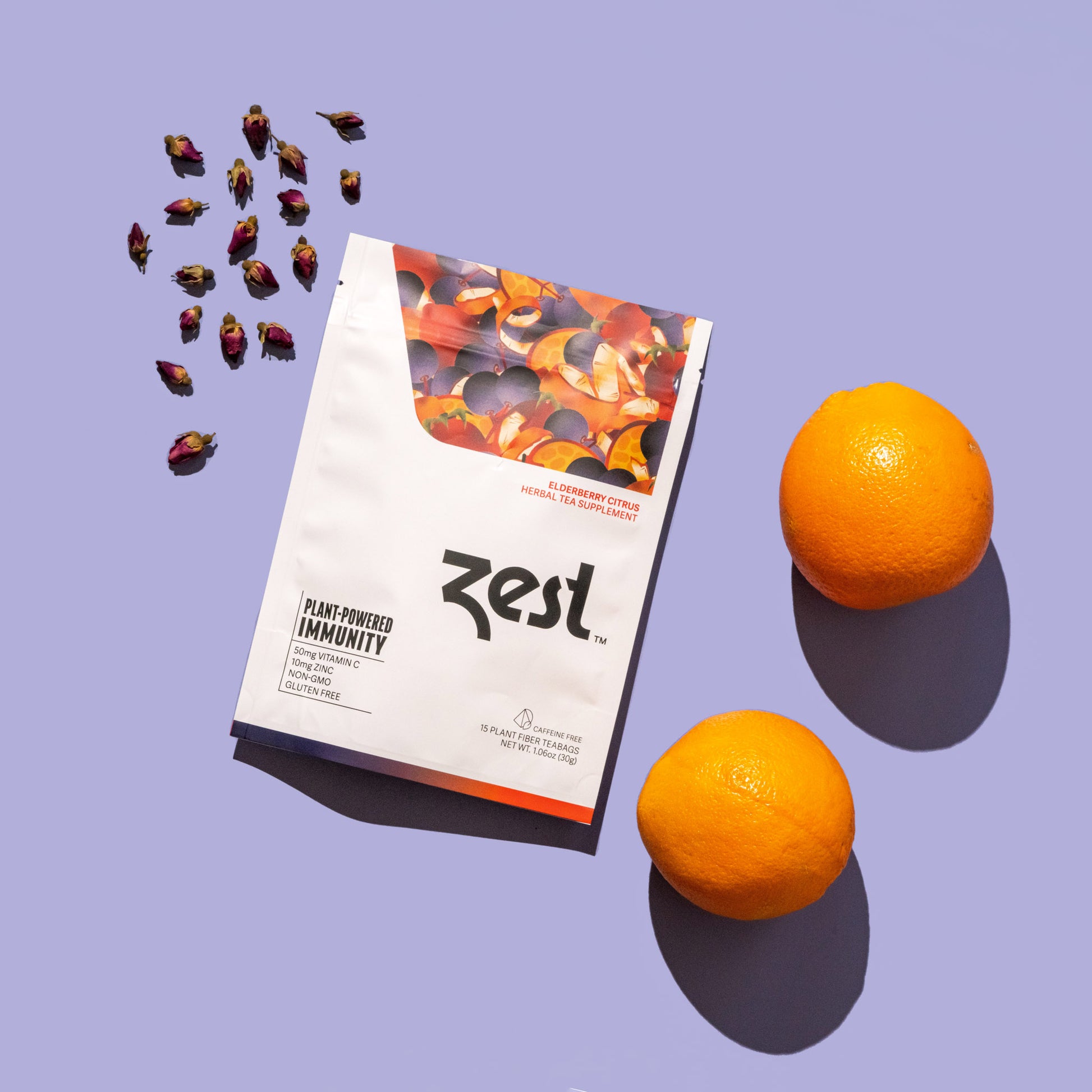 Zest Elderberry Citrus Plant-Powered Immunity - Tea Bags