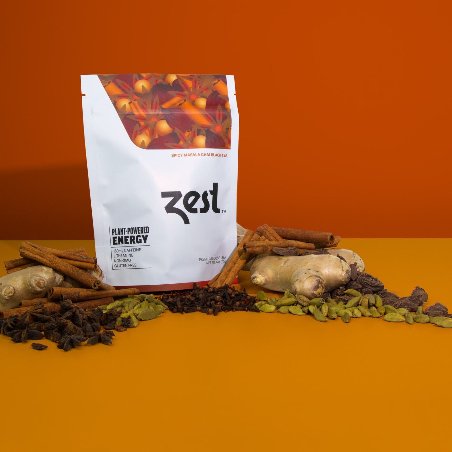 Zest Spicy Masala Chai Plant-Powered Energy - High Caffeine Loose Leaf