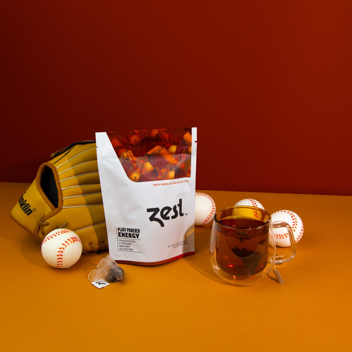 Zest Spicy Masala Chai Plant-Powered Energy - High Caffeine Tea Bags