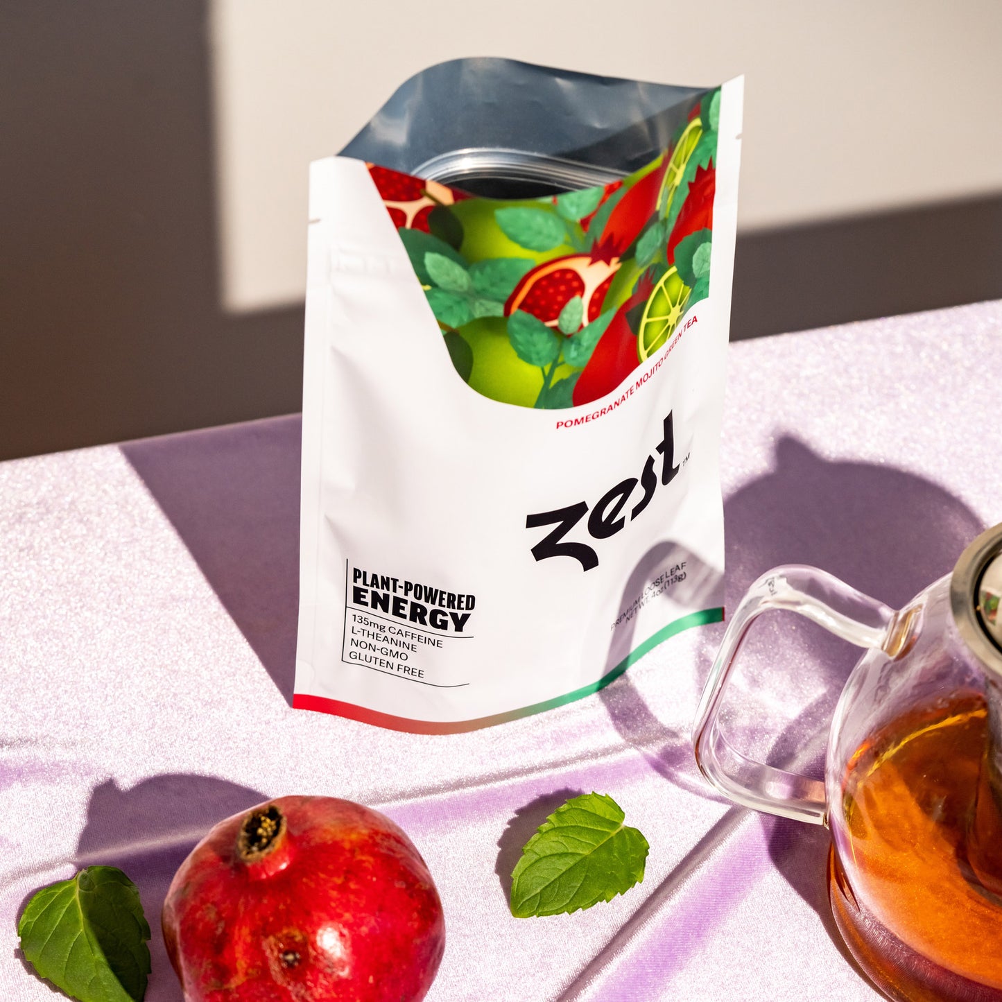 Zest Pomegranate Mojito Plant-Powered Energy - High Caffeine Loose Leaf