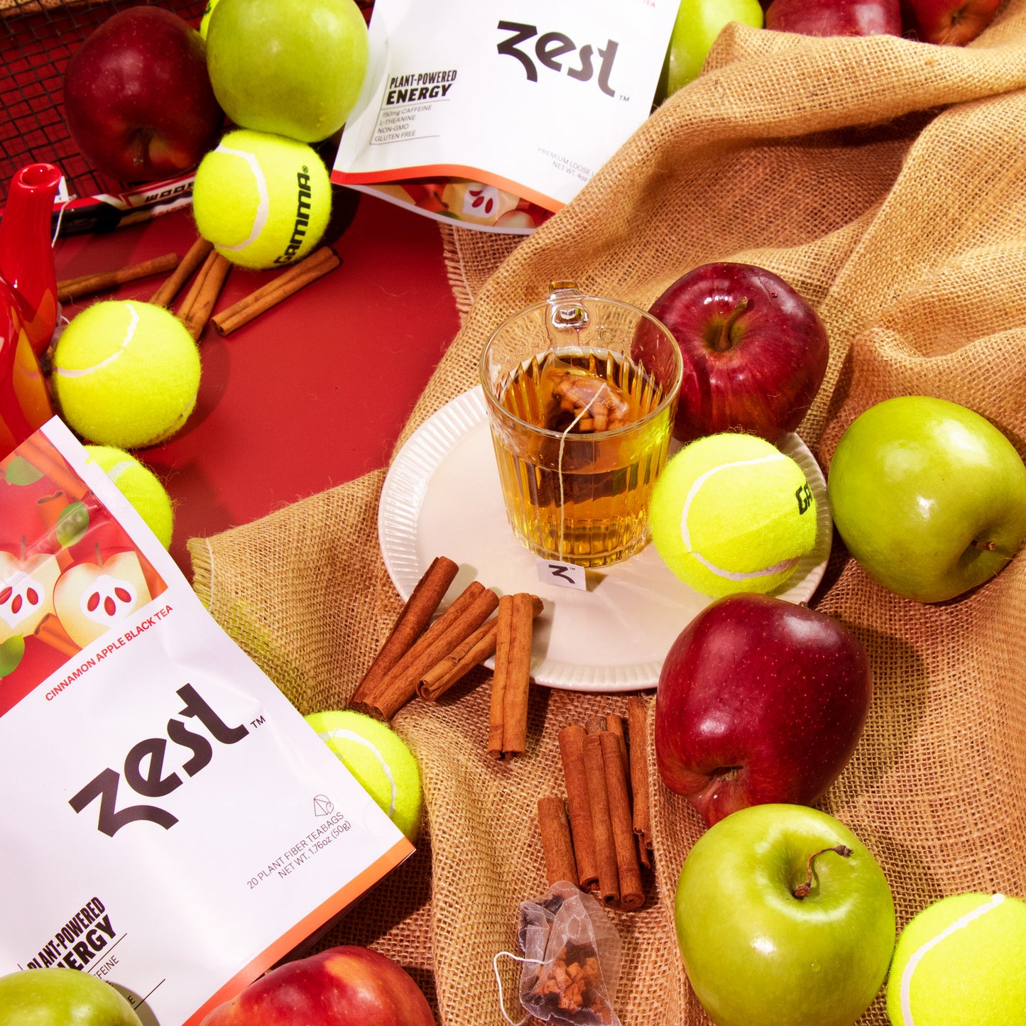 Zest Cinnamon Apple Plant-Powered Energy - High Caffeine Tea Bags