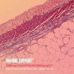 Microscope image representing immune support from colostrum gummies