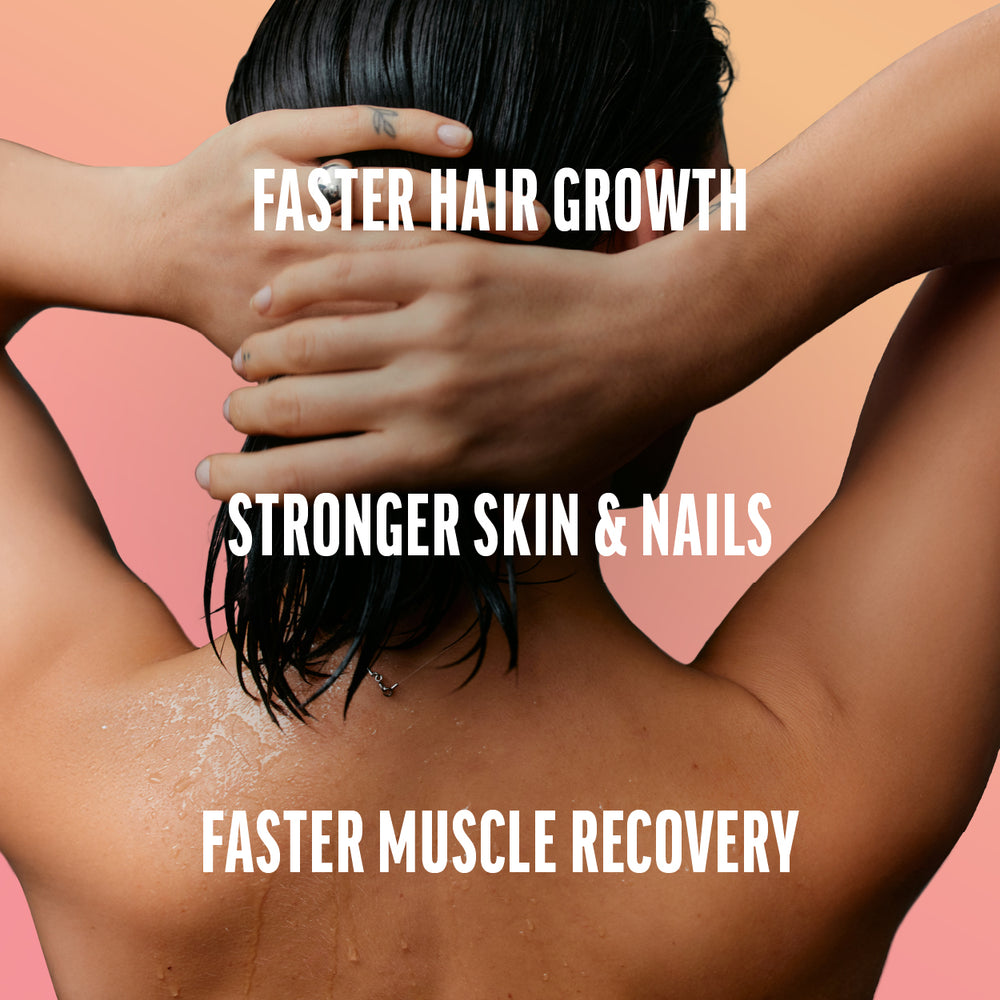 Woman showing healthy hair representing colostrum hair skin and nails benefits