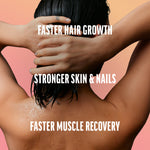 Woman showing healthy hair representing colostrum hair skin and nails benefits