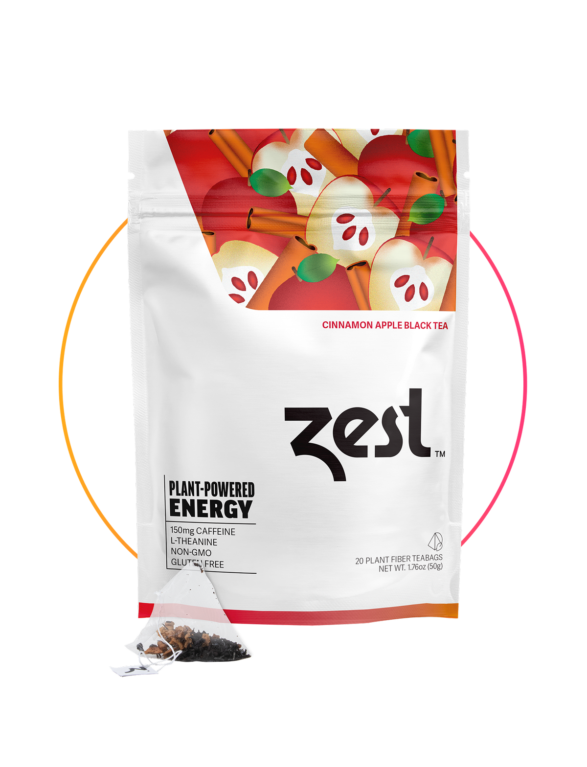 Zest Cinnamon Apple Plant-Powered Energy - High Caffeine Tea Bags Zest Cinnamon Apple Plant-Powered Energy - High Caffeine Tea Bags