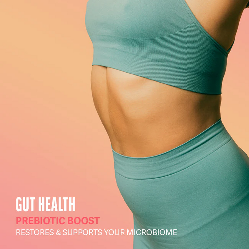 Woman in activewear representing gut health benefits of colostrum gummies