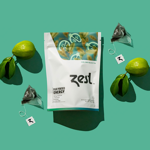 Zest Earl Grey Plant-Powered Energy - High Caffeine Tea Bags