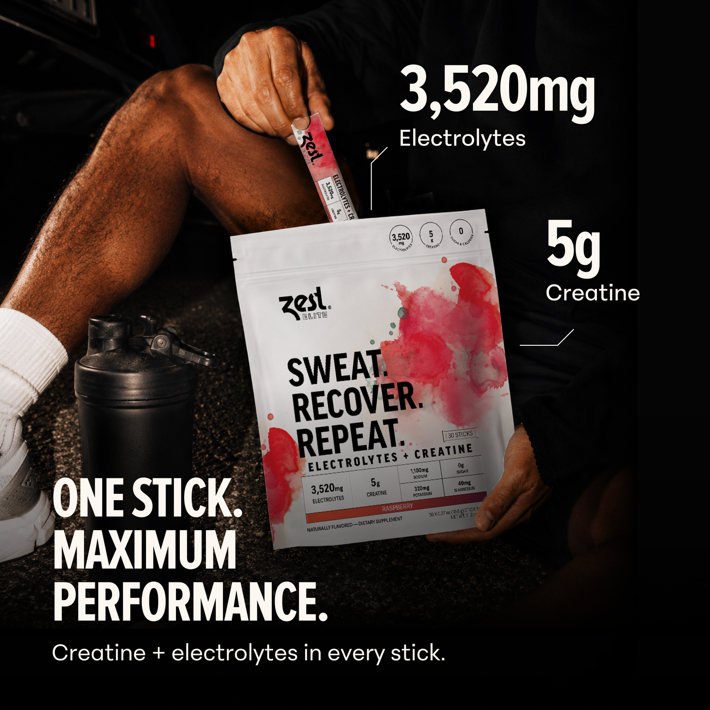Elite Powder with Creatine - Raspberry