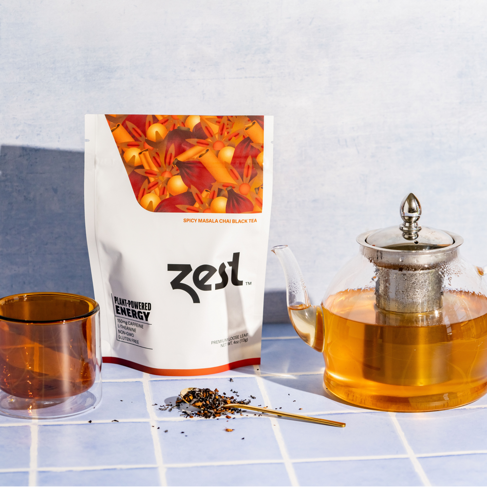 Zest Spicy Masala Chai Plant-Powered Energy - High Caffeine Loose Leaf
