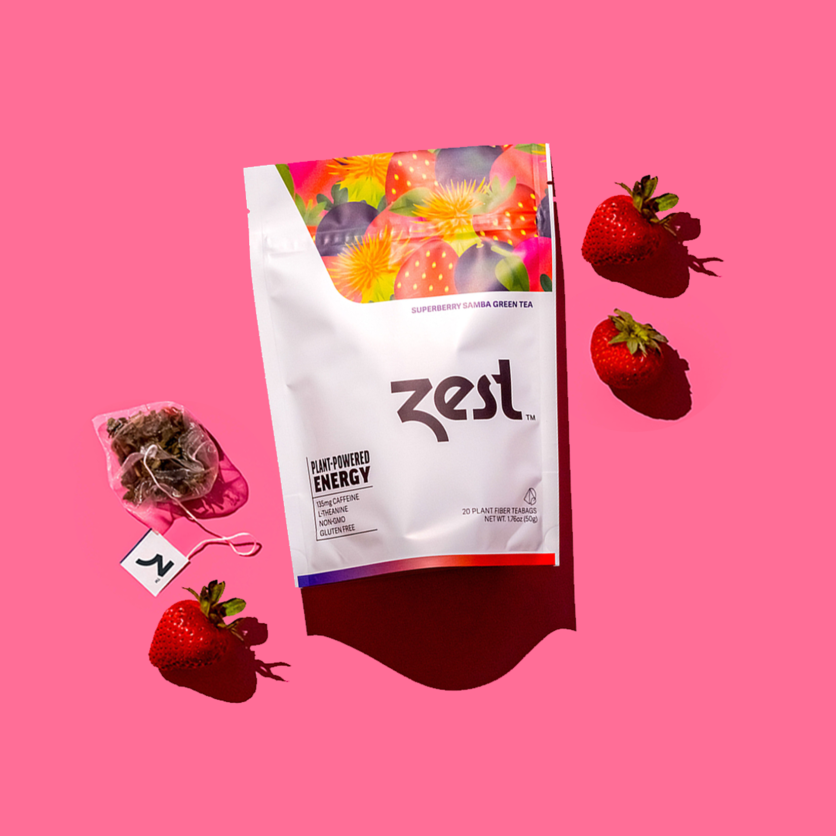 Zest Superberry Samba Plant-Powered Energy - High Caffeine Tea Bags Zest Superberry Samba Plant-Powered Energy - High Caffeine Tea Bags