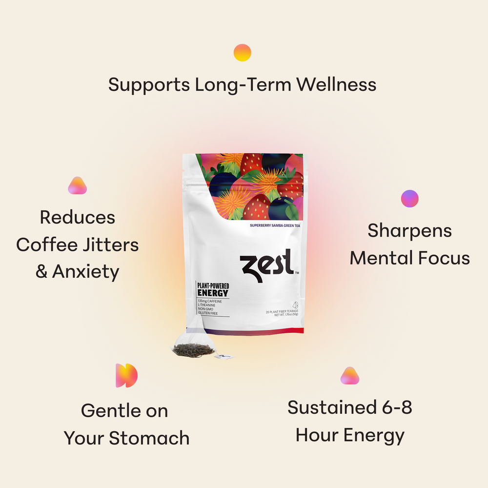 Zest Superberry Samba Plant-Powered Energy - High Caffeine Tea Bags Zest Superberry Samba Plant-Powered Energy - High Caffeine Tea Bags
