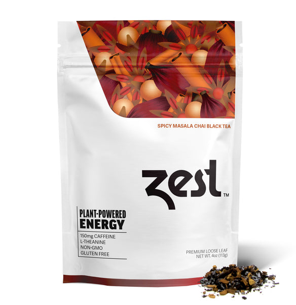 Zest Spicy Masala Chai Plant-Powered Energy - High Caffeine Loose Leaf