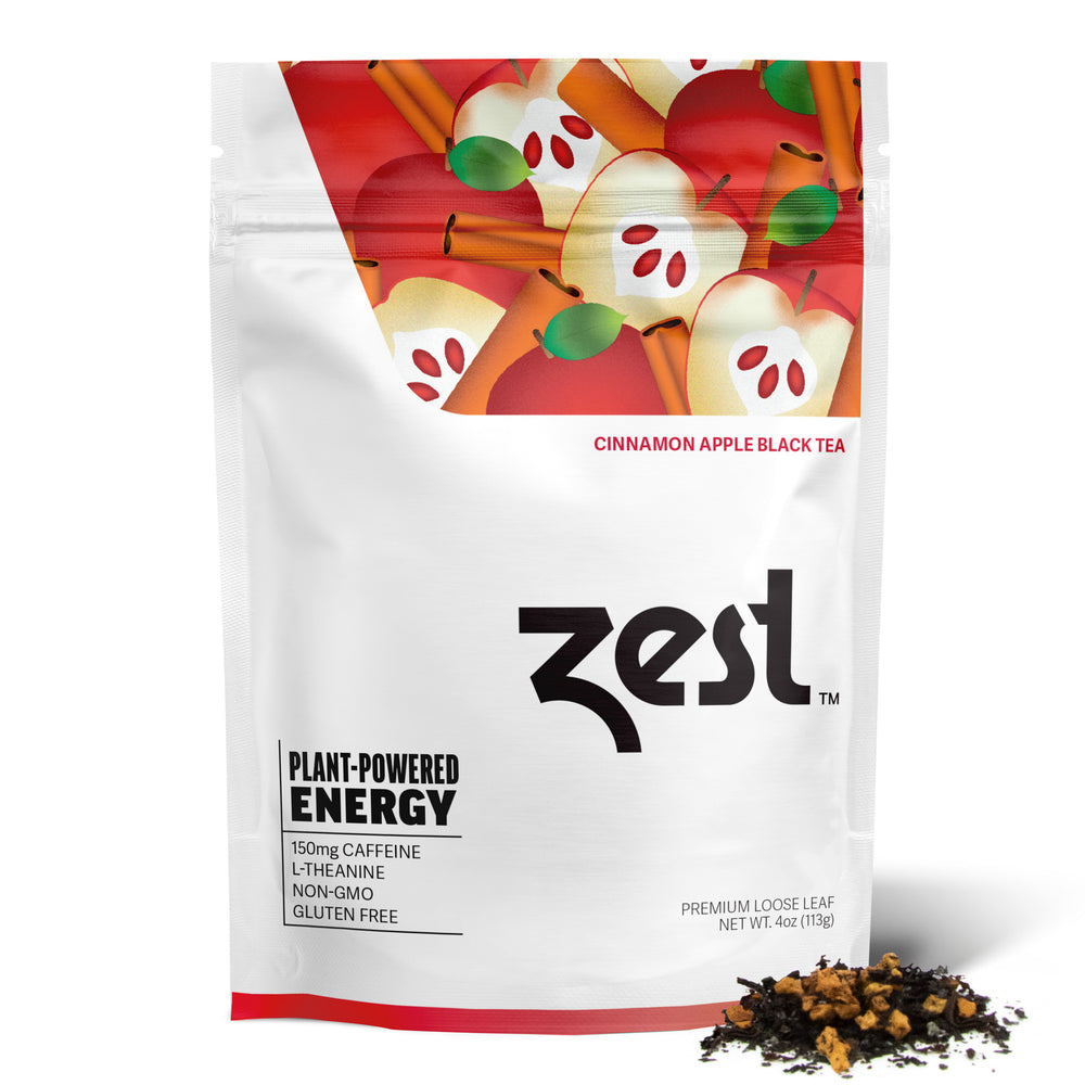 Zest Cinnamon Apple loose leaf tea tin on white background