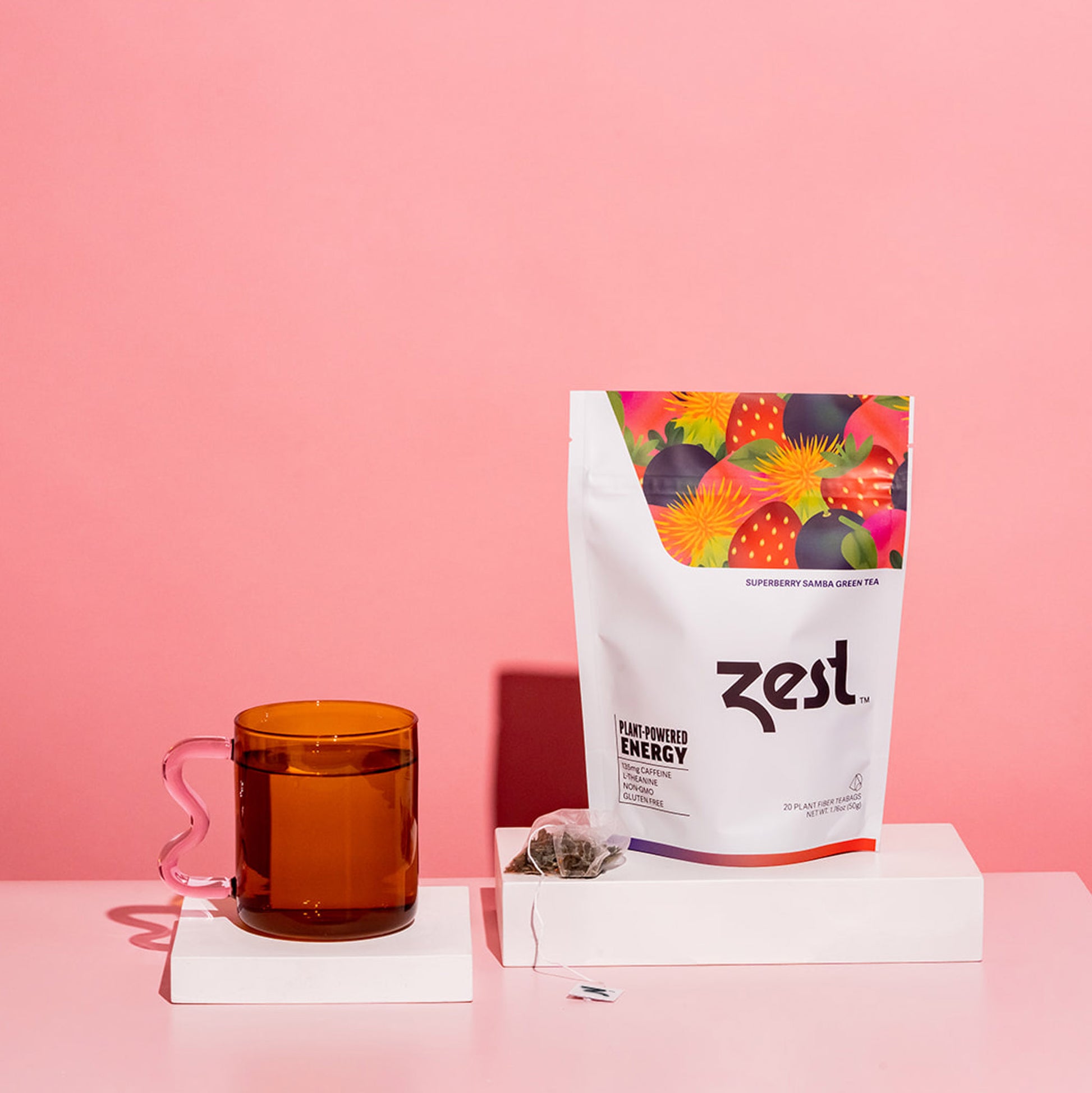 Zest Superberry Samba Plant-Powered Energy - High Caffeine Tea Bags