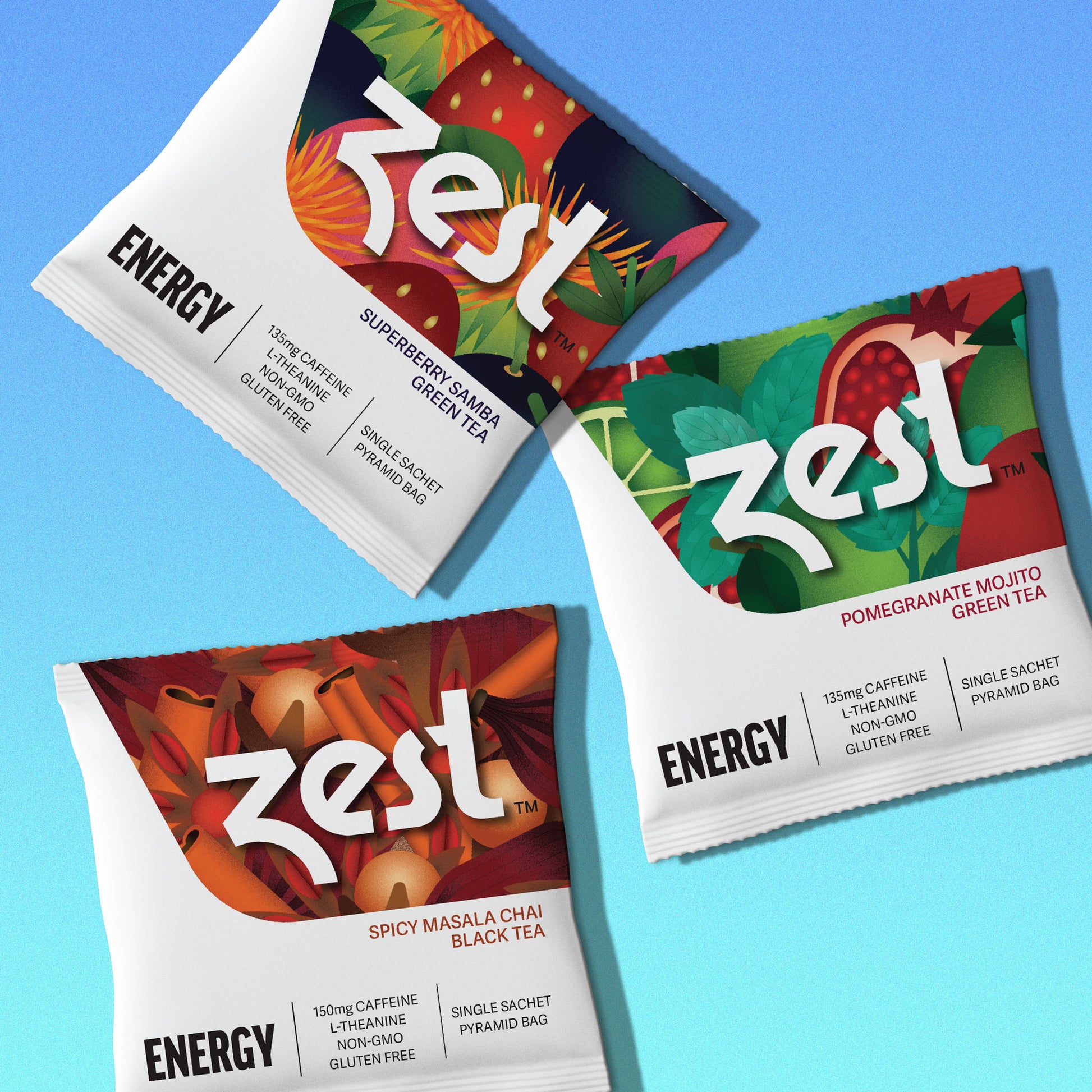 Zest Sampler Pack Plant-Powered Energy - High Caffeine Mini Sampler Pack