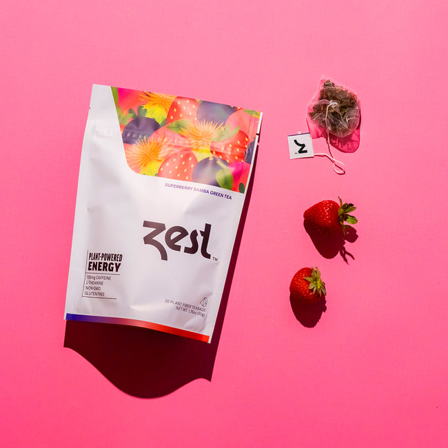 Zest Superberry Samba Plant-Powered Energy - High Caffeine Tea Bags