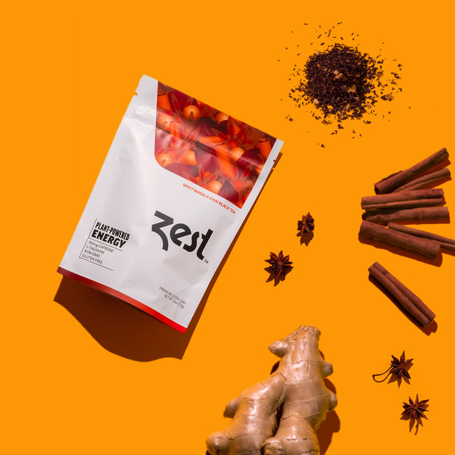 Zest Spicy Masala Chai Plant-Powered Energy - High Caffeine Loose Leaf