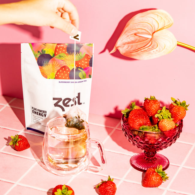 Zest Superberry Samba Plant-Powered Energy - High Caffeine Tea Bags